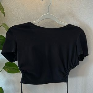 Black backless T shirt